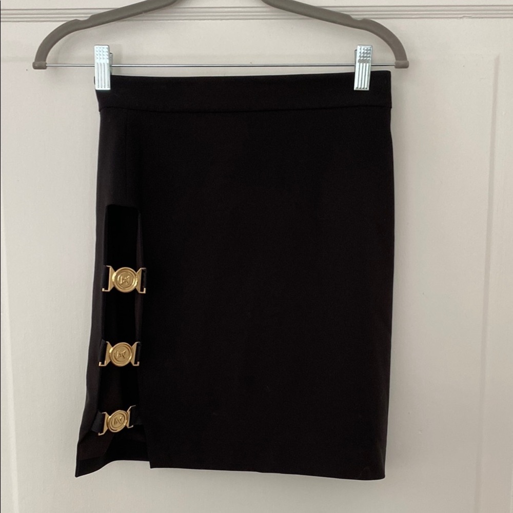 Elegant Black Skirt with Gold Accents
